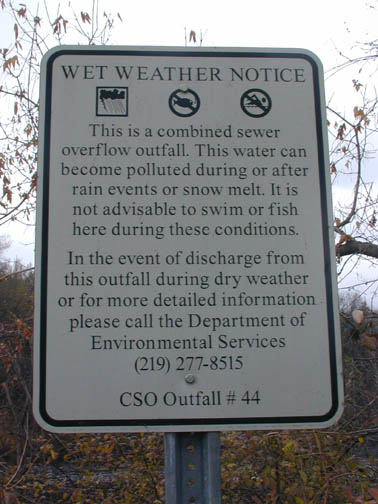 CSO outfall #44 sign